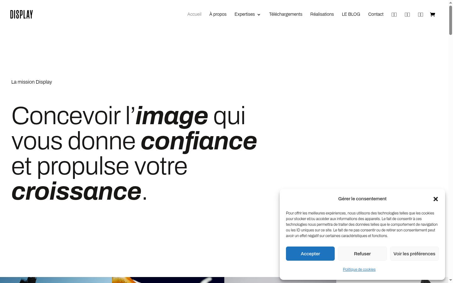 Screenshot of the consent banner shown before any interaction