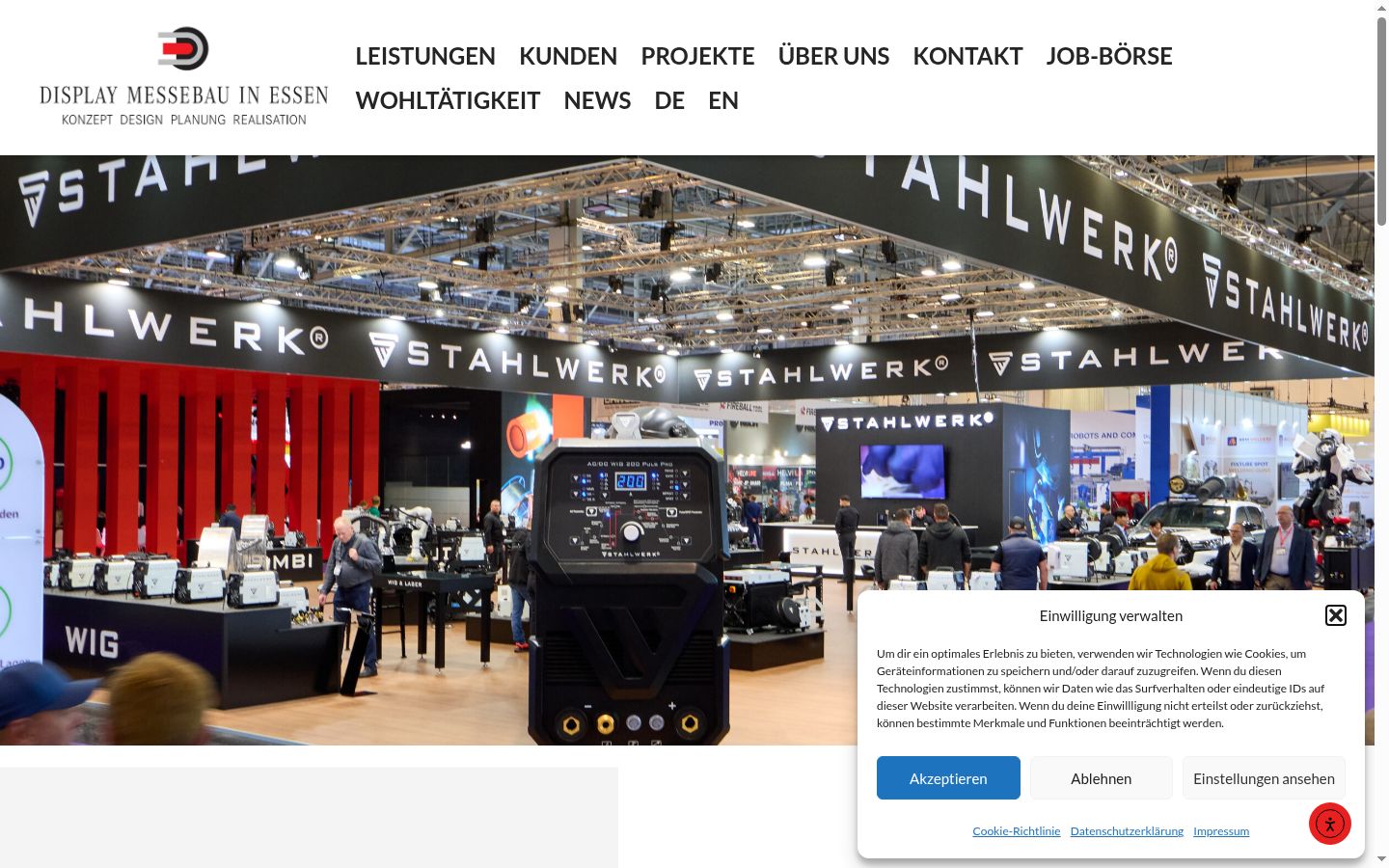 Screenshot of the consent banner shown before any interaction