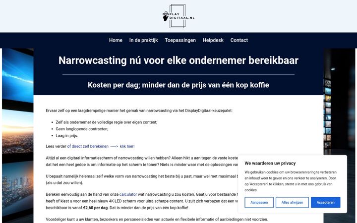 Screenshot von displaydigitaal.nl
