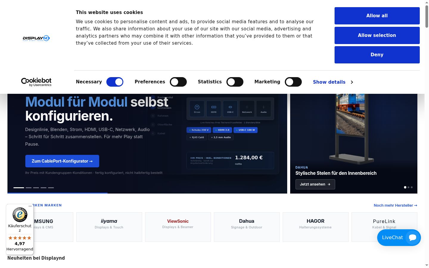 Screenshot of the consent banner shown before any interaction