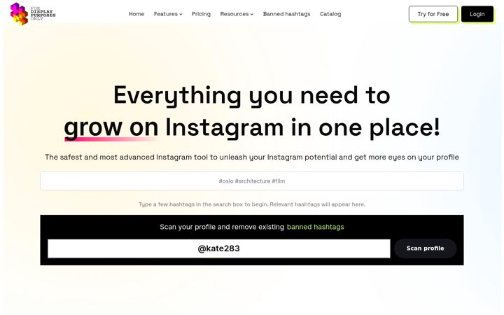Screenshot of displaypurposes.com