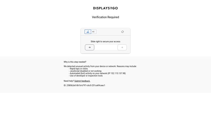 Screenshot of displays2go.com