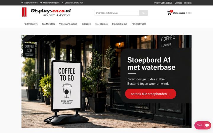 Screenshot von displaysenzo.nl