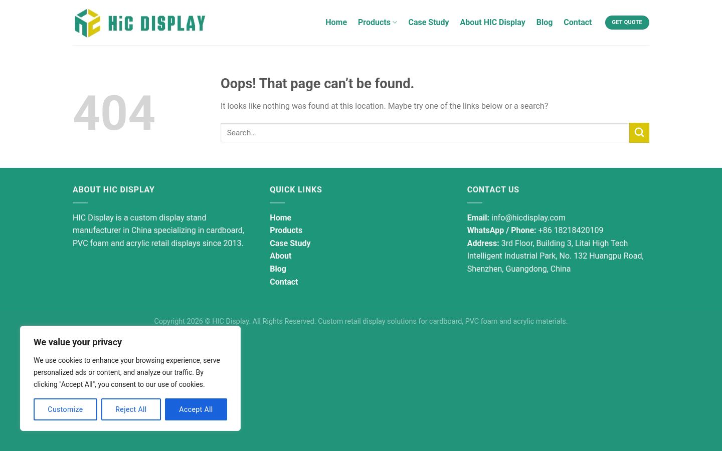 Screenshot del banner di consenso mostrato prima di qualsiasi interazione