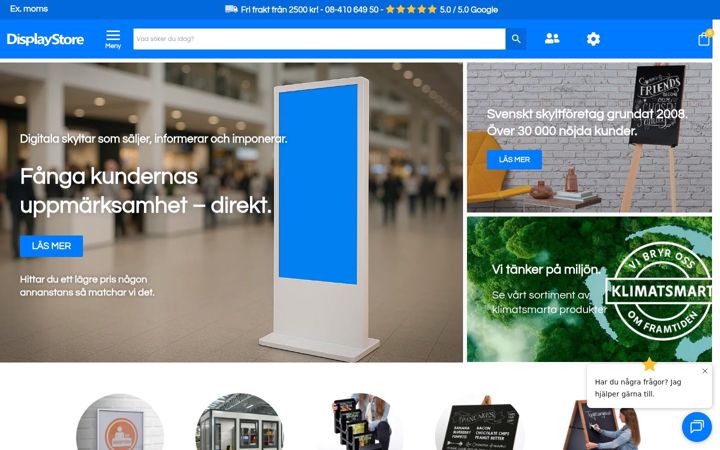 Skjermbilde av displaystore.se