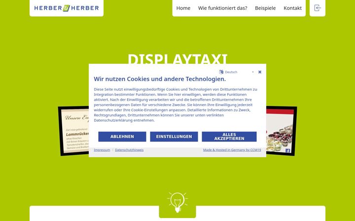 Screenshot of displaytaxi.de