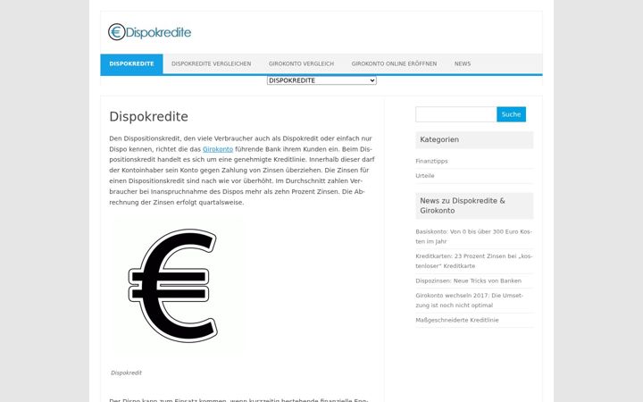 Screenshot di dispokredite.net