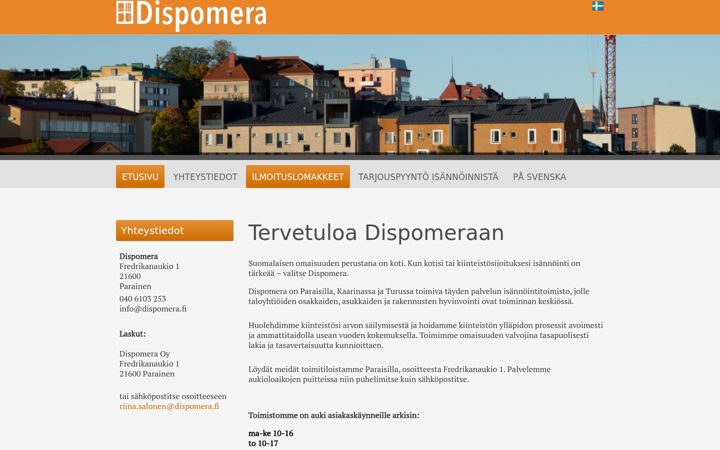 Screenshot di dispomera.fi