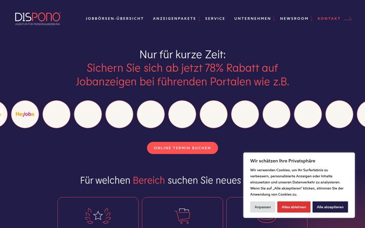 Screenshot of dispono.de