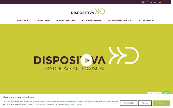 Ekrano kopija dispositiva.com.br