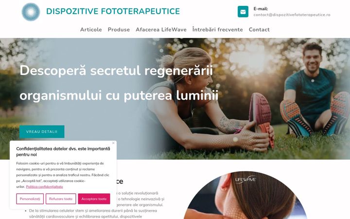 Ekrano kopija dispozitivefototerapeutice.ro