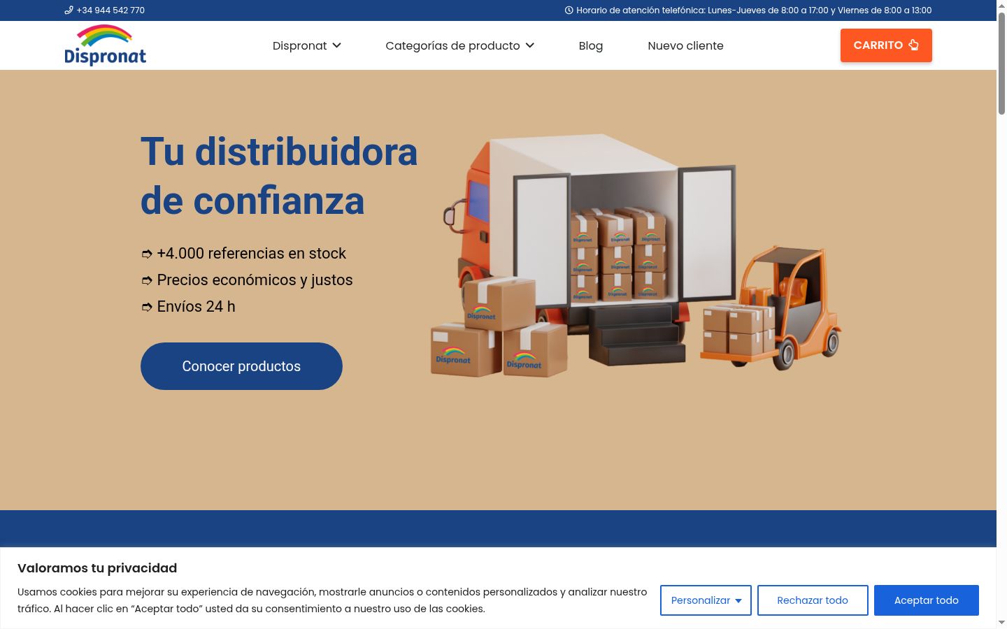 Screenshot of the consent banner shown before any interaction