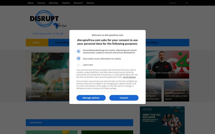Screenshot van disrupt-africa.com