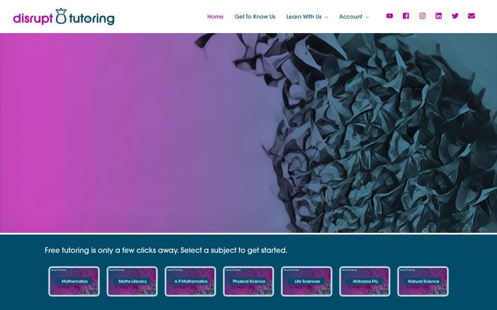 Екранна снимка на disrupt-tutoring.co.za