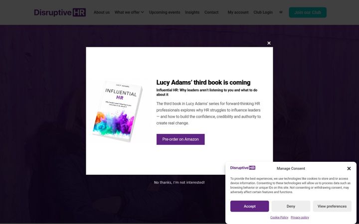Screenshot of disruptivehr.com