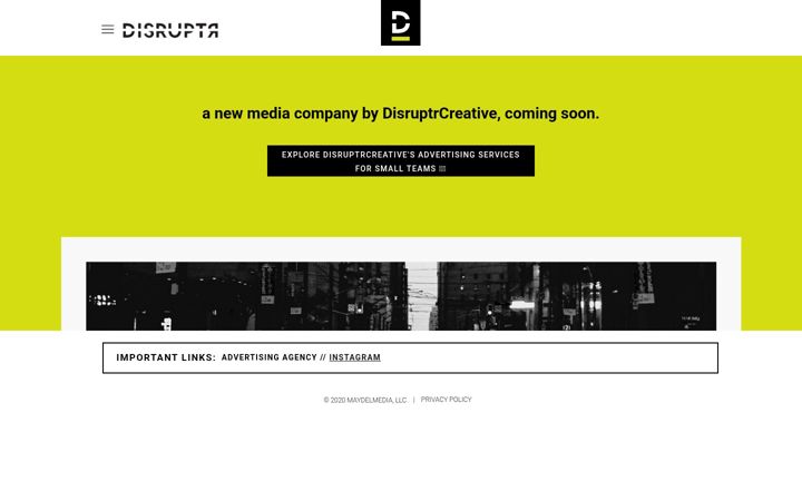 Screenshot di disruptrmedia.co