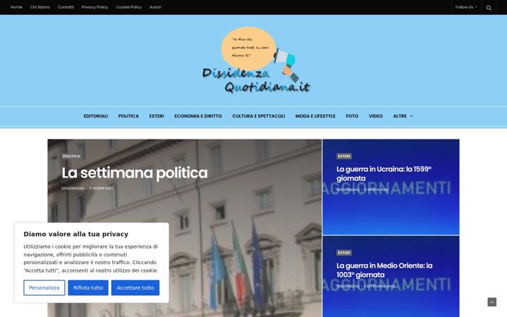 Screenshot of dissidenzaquotidiana.it