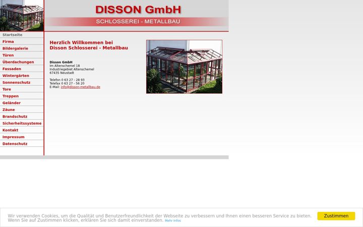 Screenshot of disson-metallbau.de