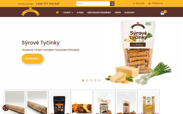 Skærmbillede af disspol-shop.cz