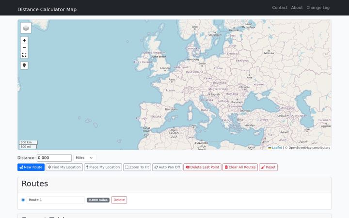 Screenshot of distancecalculatormap.com