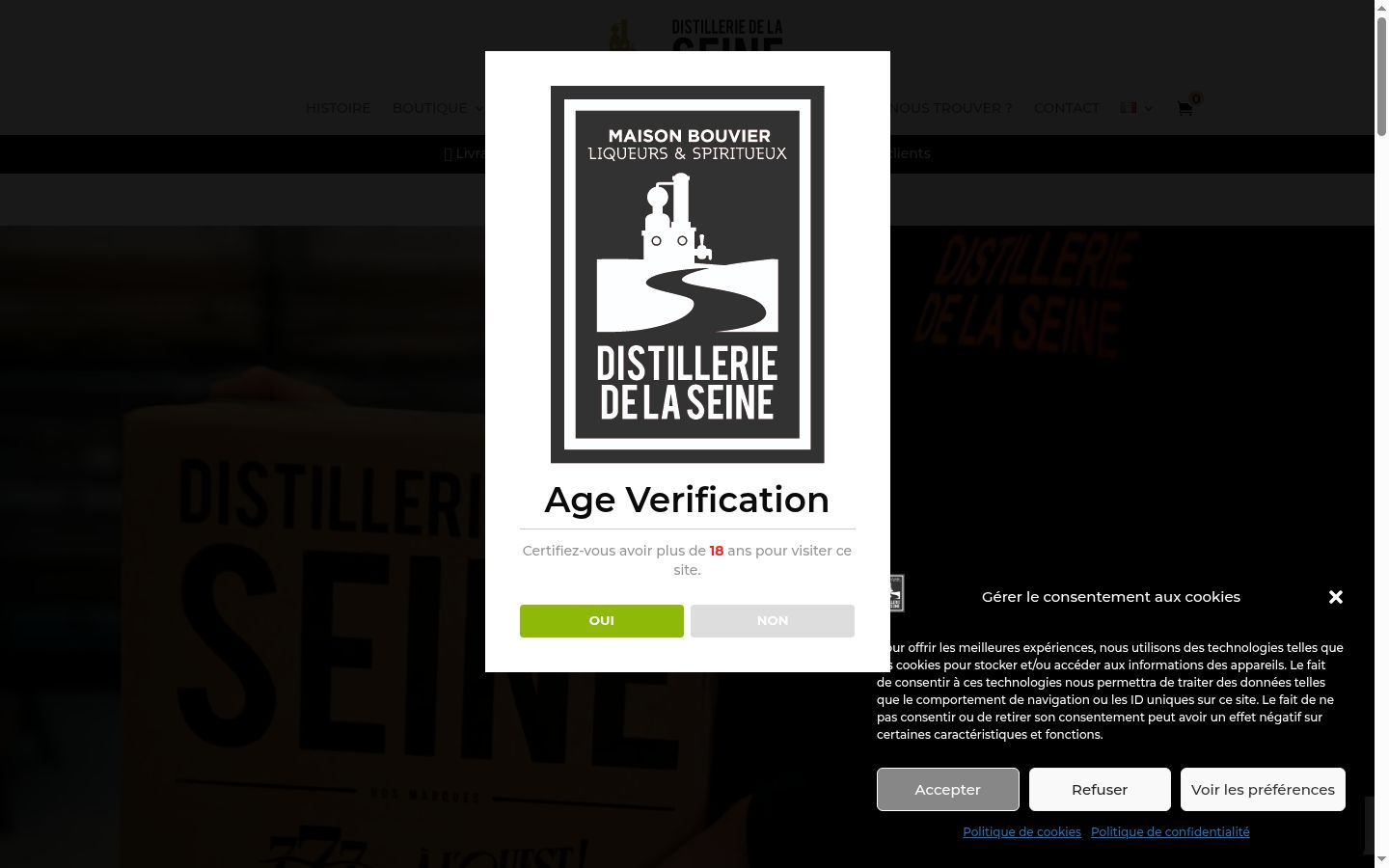 Screenshot of the consent banner shown before any interaction