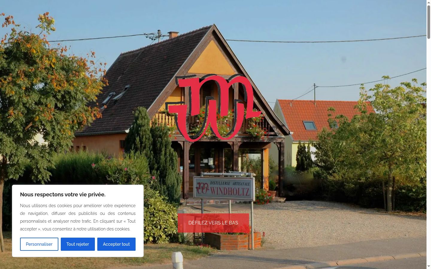 Screenshot del banner di consenso mostrato prima di qualsiasi interazione