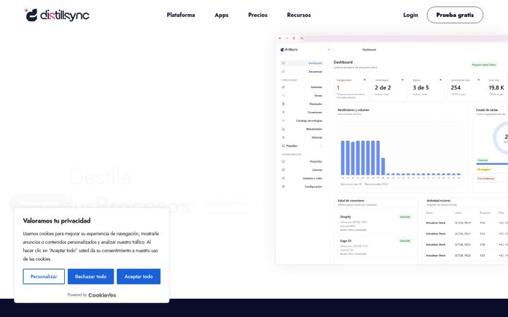Screenshot of distillsync.com