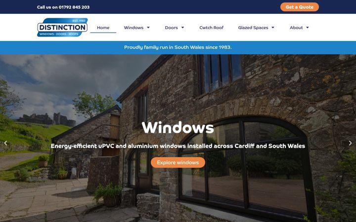 Zrzut ekranu distinction-windows.co.uk