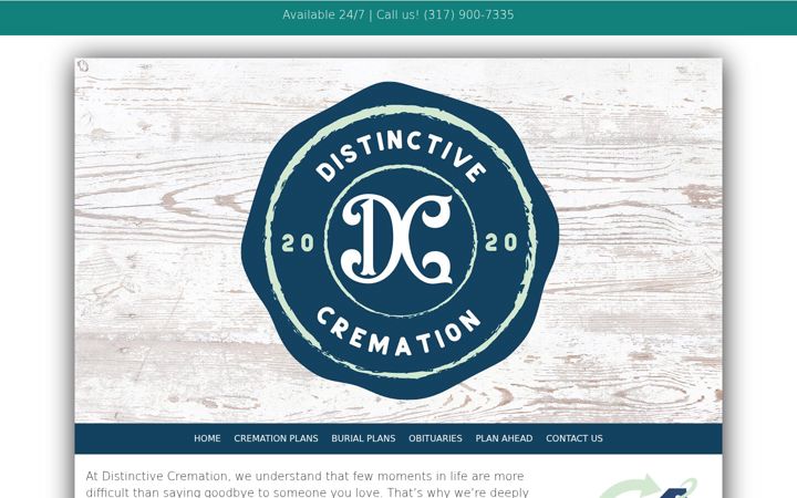 Screenshot of distinctive-cremation.com
