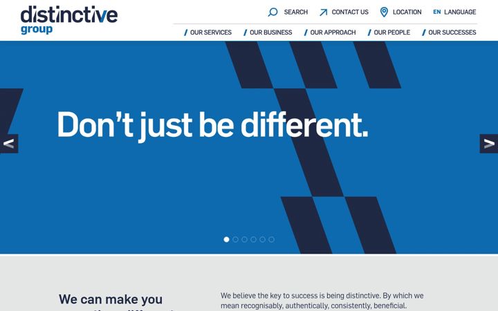 Screenshot of distinctive.marketing