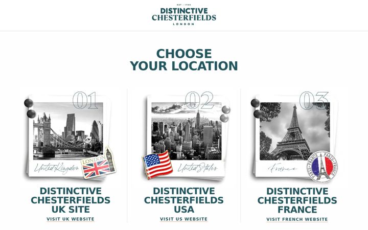 Screenshot of distinctivechesterfields.com