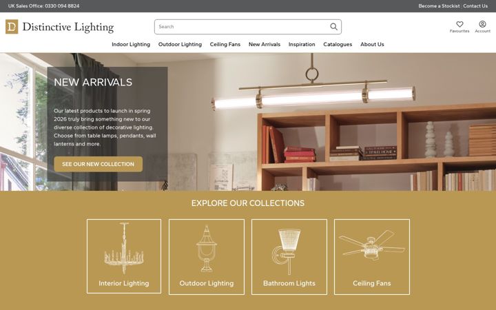 Screenshot of distinctivelightinguk.com