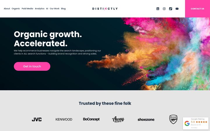 Screenshot di distinctly.co
