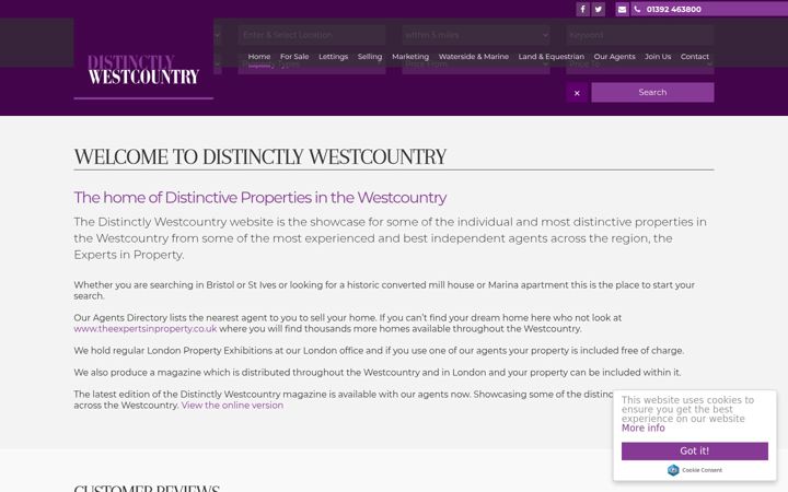 Screenshot of distinctlywestcountry.com