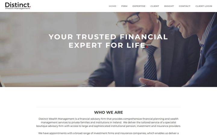 Екранна снимка на distinctwealth.ie