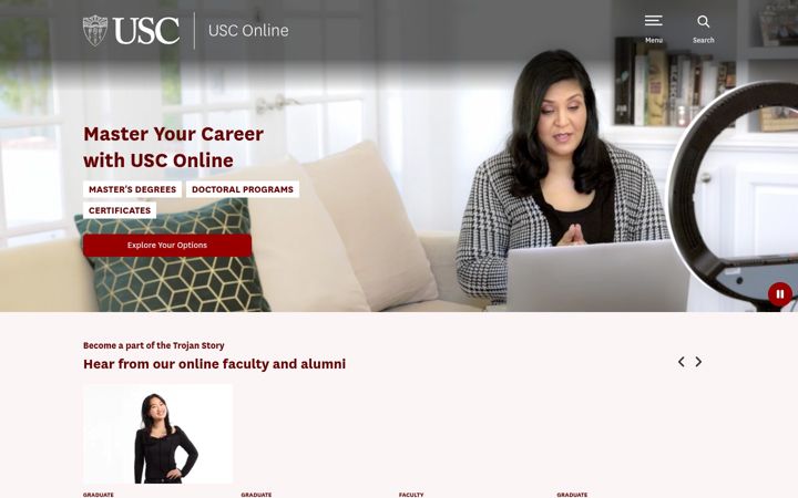 Screenshot di distinguishedleaders.usc.edu