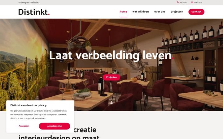 Screenshot von distinkt.nl
