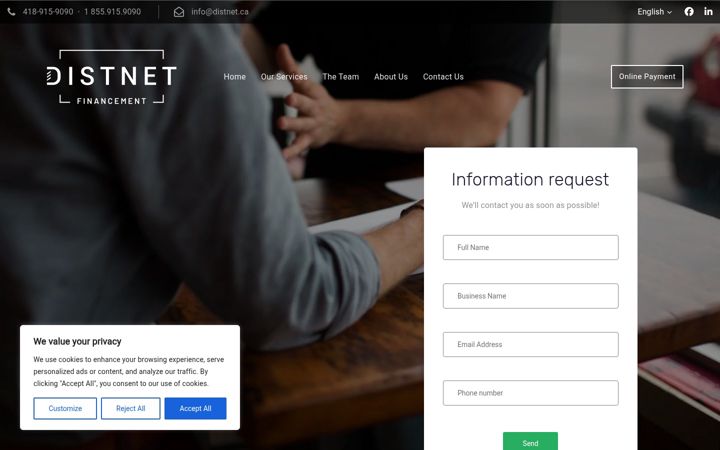 Screenshot του distnet.ca
