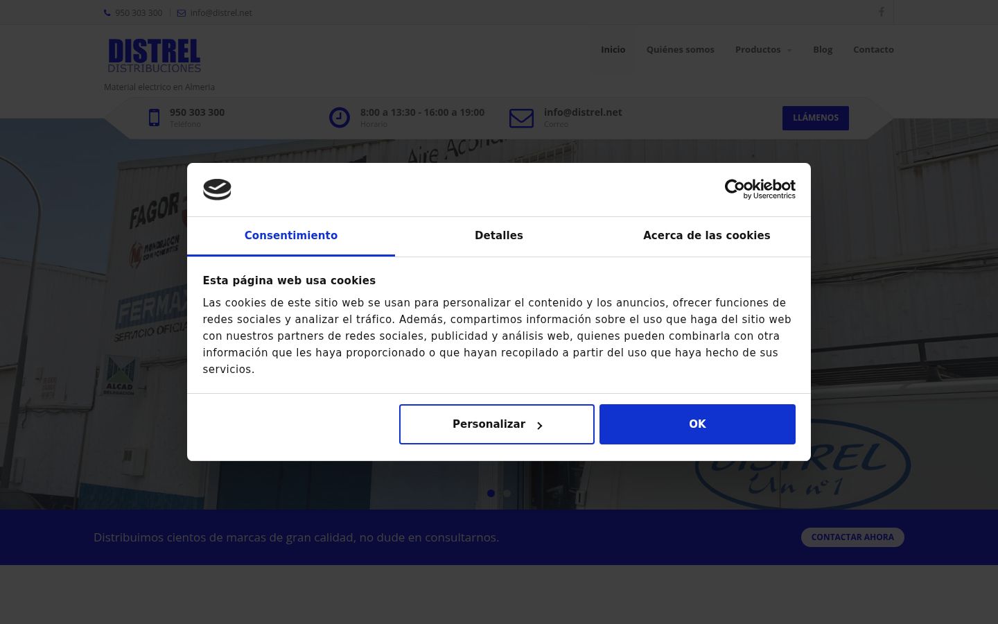 Screenshot del banner di consenso mostrato prima di qualsiasi interazione
