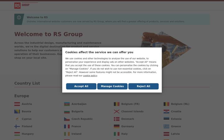 Screenshot of distrelec.biz