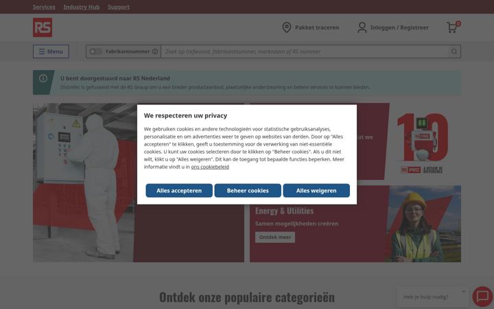 Captura de ecrã de distrelec.nl