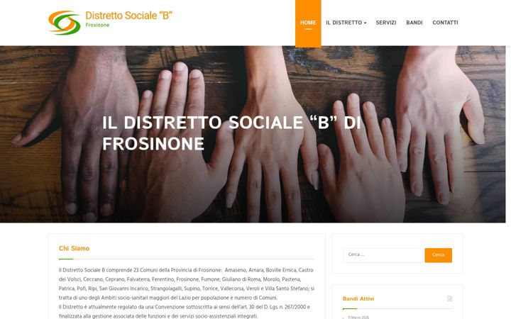 Snímek obrazovky distrettosocialefrosinone.it
