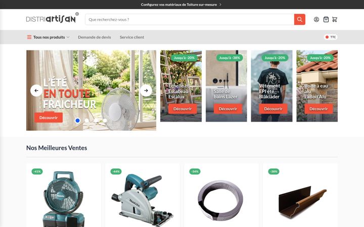 Captura de pantalla de distriartisan.fr