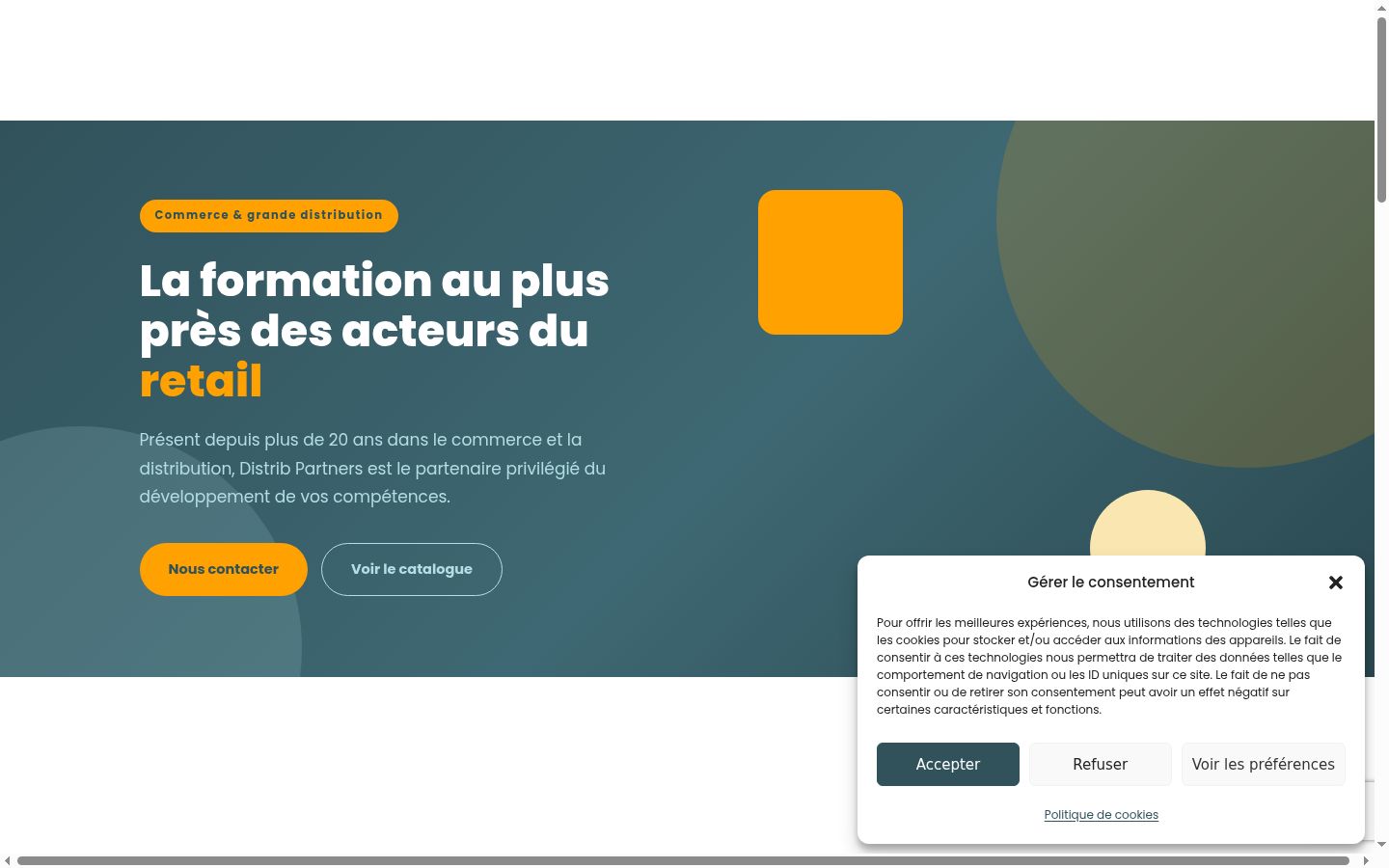 Screenshot of the consent banner shown before any interaction