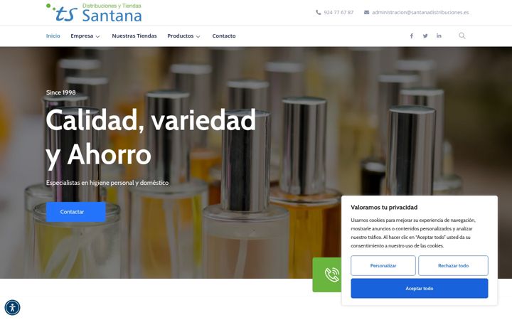 Ekrānuzņēmums no distribucionessantana.es