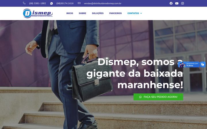 Ekrano kopija distribuidoradismep.com.br
