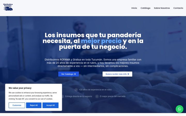 Screenshot of distribuidoraelcamino.com