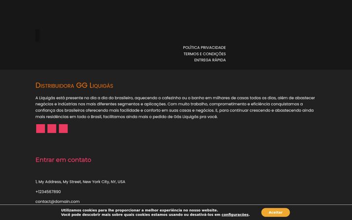 Ekrano kopija distribuidoraggliquigas.com.br