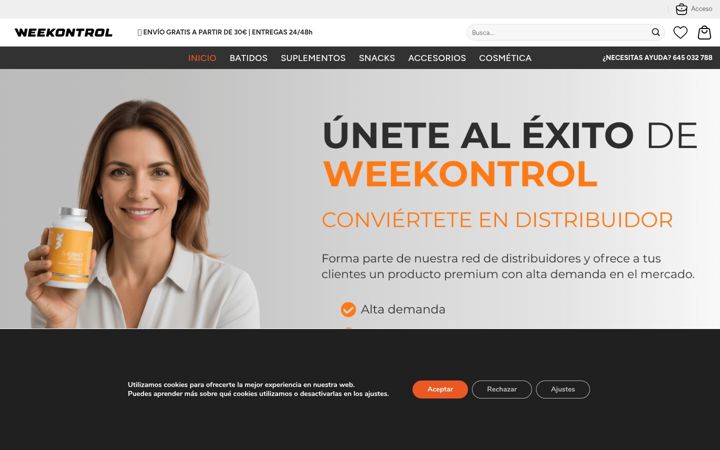 Screenshot of distribuidoresweekontrol.com