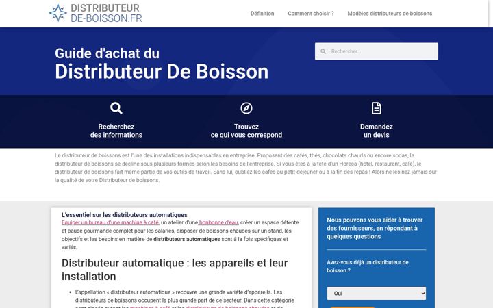 Captura de pantalla de distributeur-de-boisson.fr